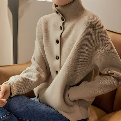 Evelynn - Pull tricoté chic avec col haut pour femmes