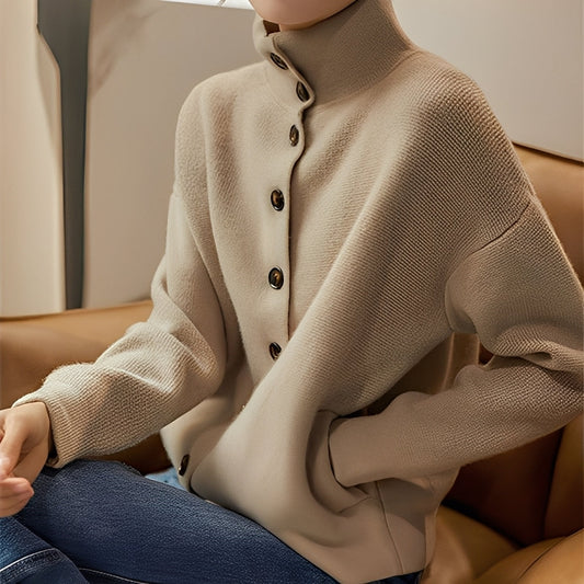 Evelynn - Pull tricoté chic avec col haut pour femmes