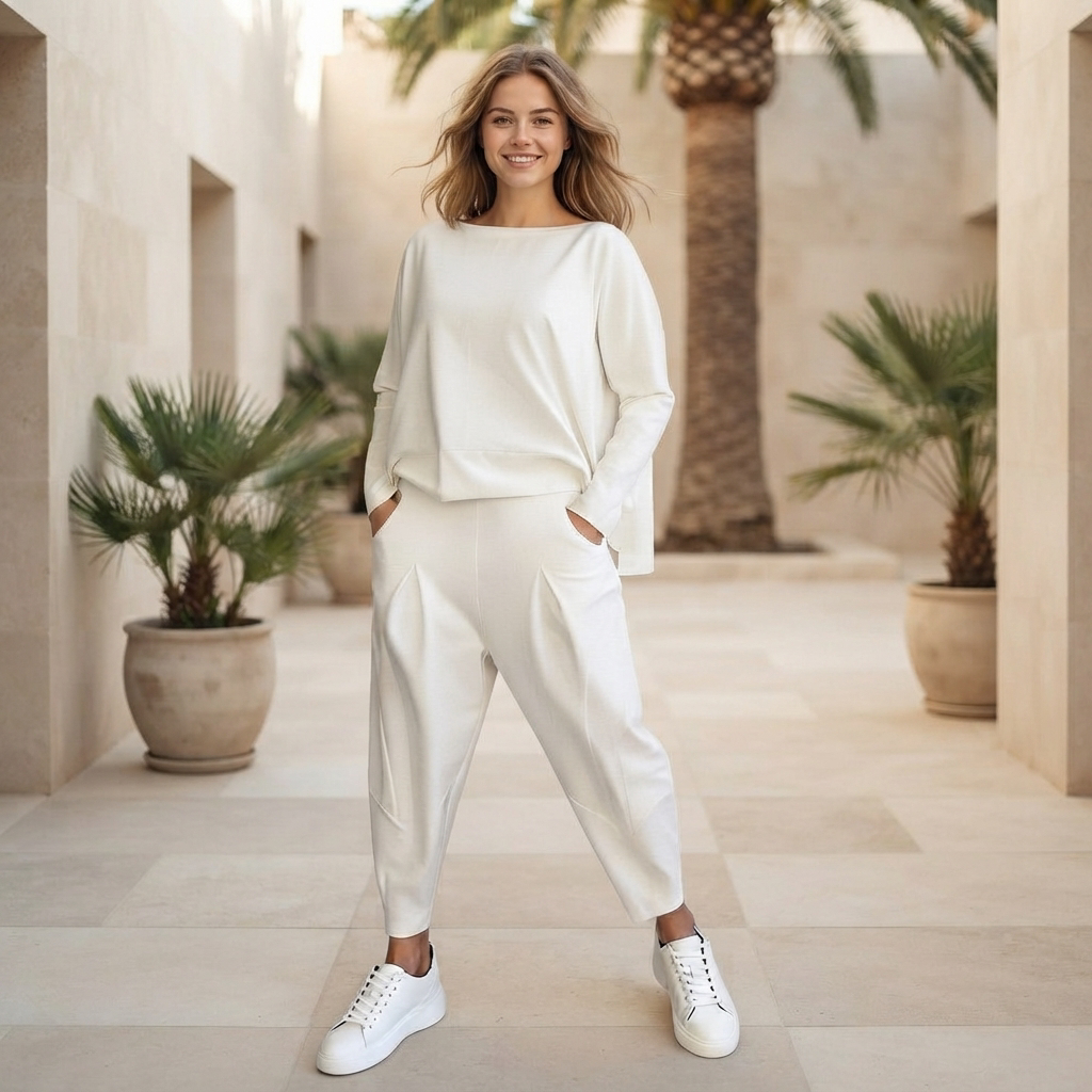 Emilyn - Ensemble Pantalon Décontracté Coupe Ample