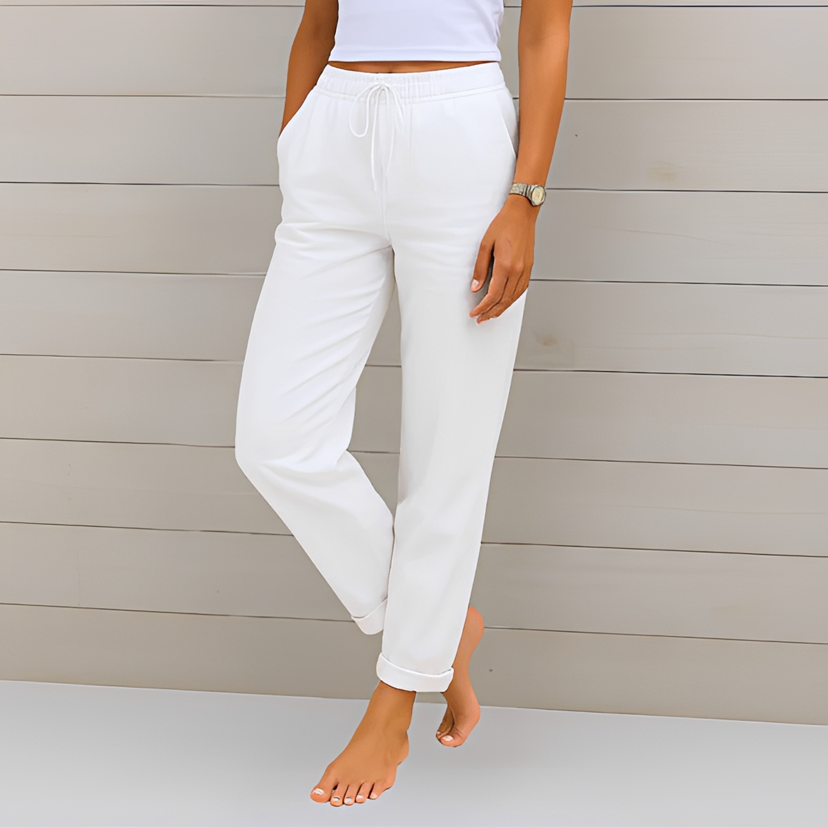 Audrey - Pantalon Décontracté à Cordon