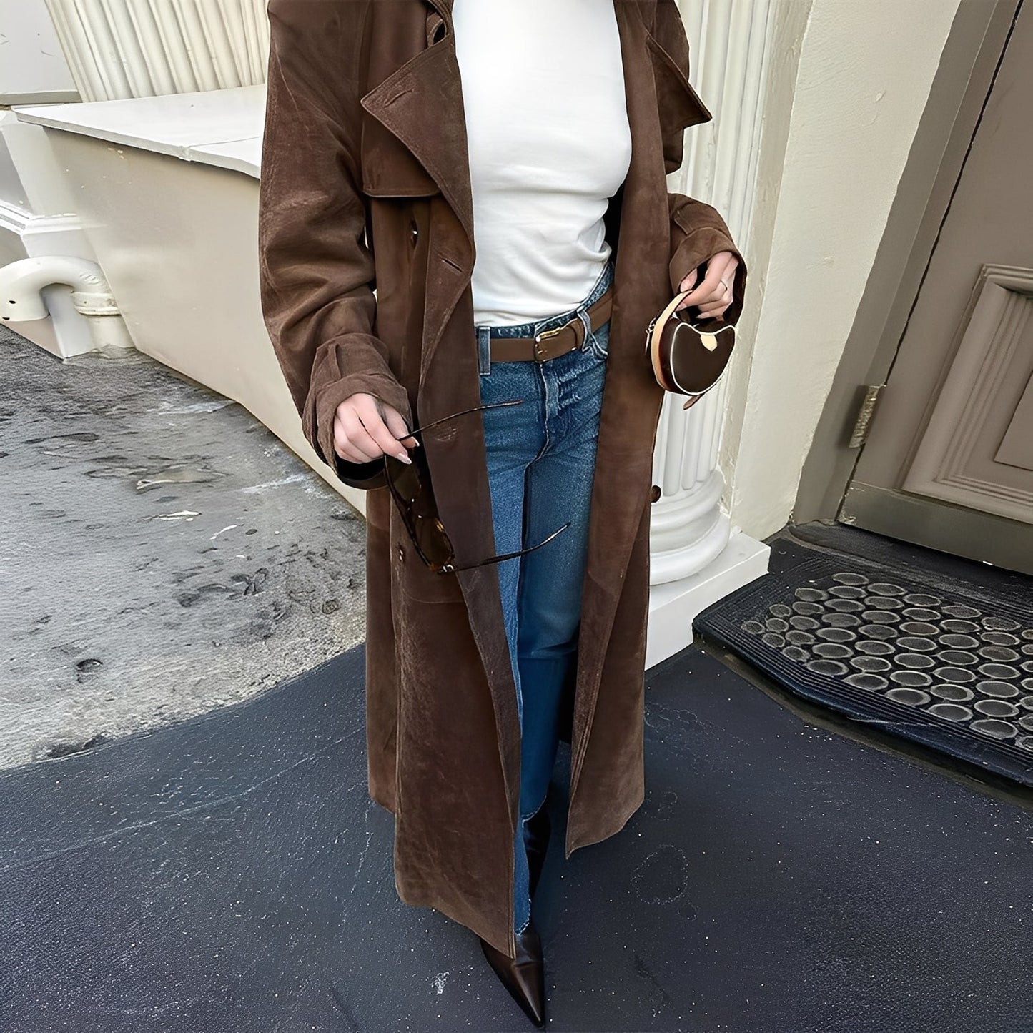 Katrina - Manteau long croisé élégant pour femmes