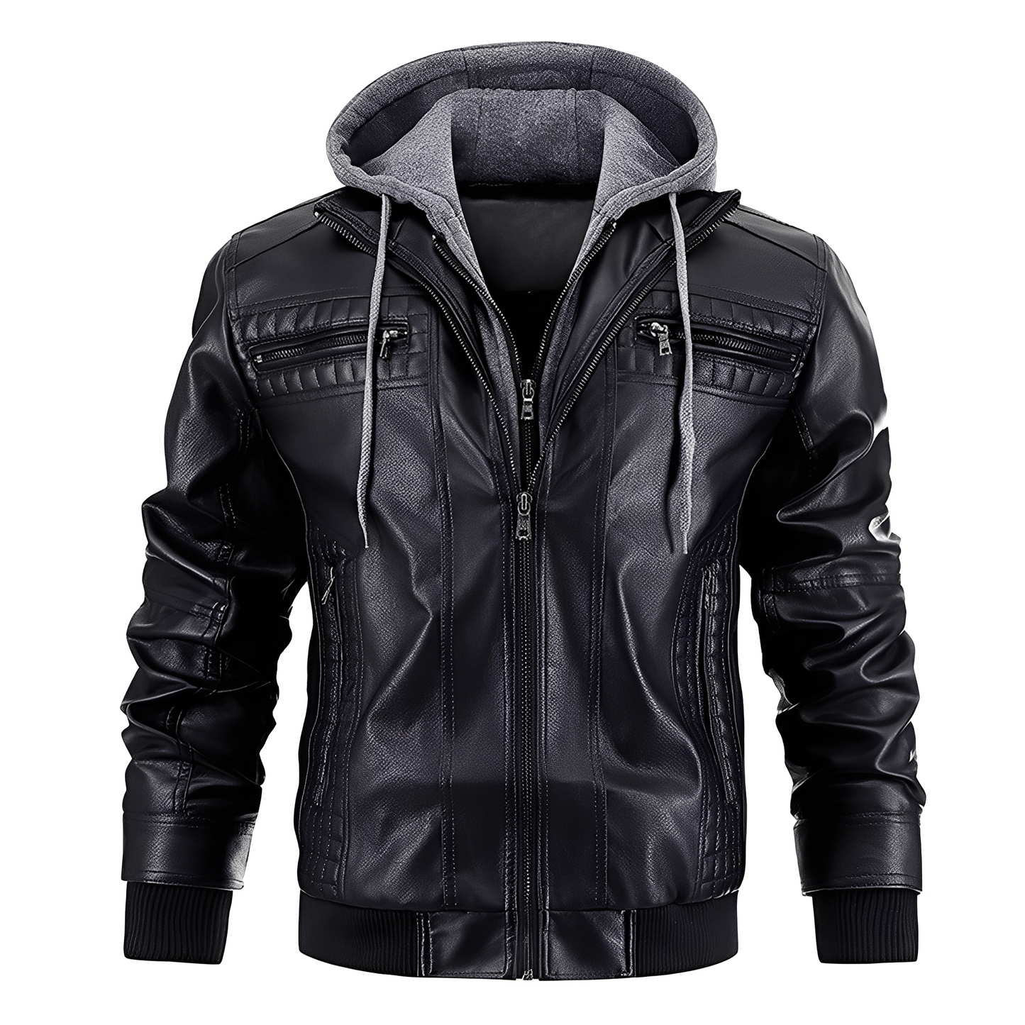 Everard - Blouson de moto traditionnel avec capuche pour hommes