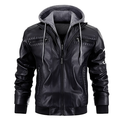 Everard - Blouson de moto traditionnel avec capuche pour hommes