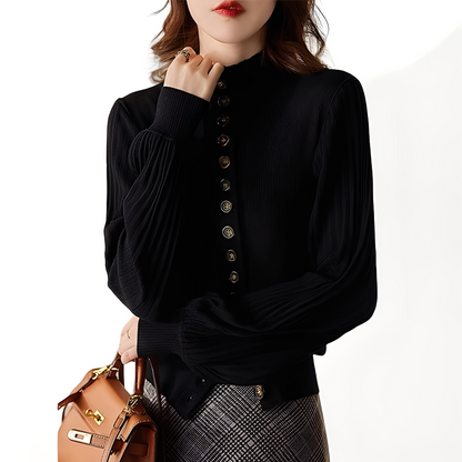 Adelyn - Pull-over décontracté pour femmes avec manches bouffantes
