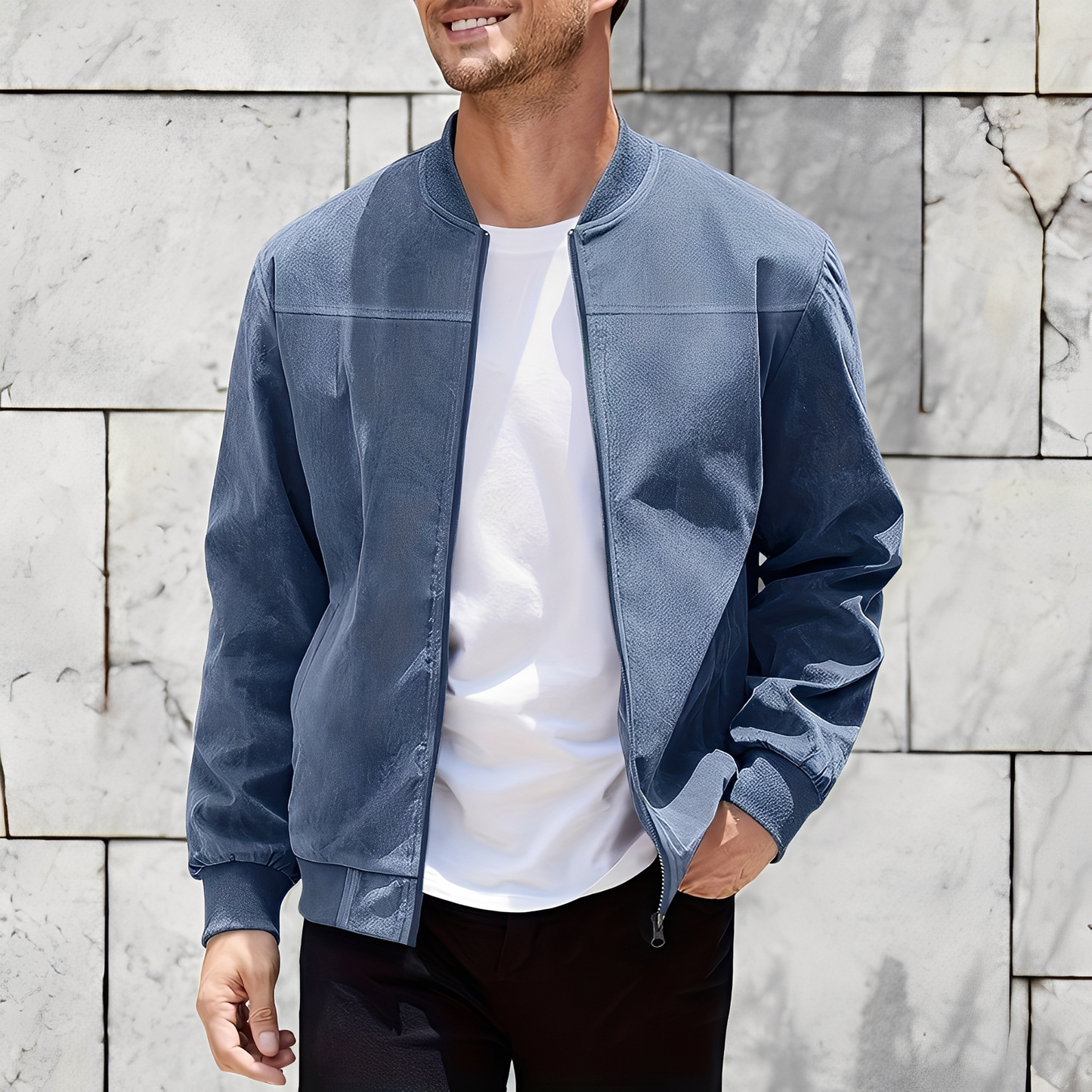 Easton - Blouson en daim pour hommes, classique et chic