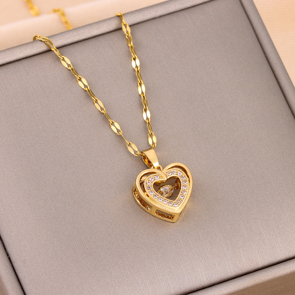 Pendentif Cœur d'Amour - Collier Double Couche
