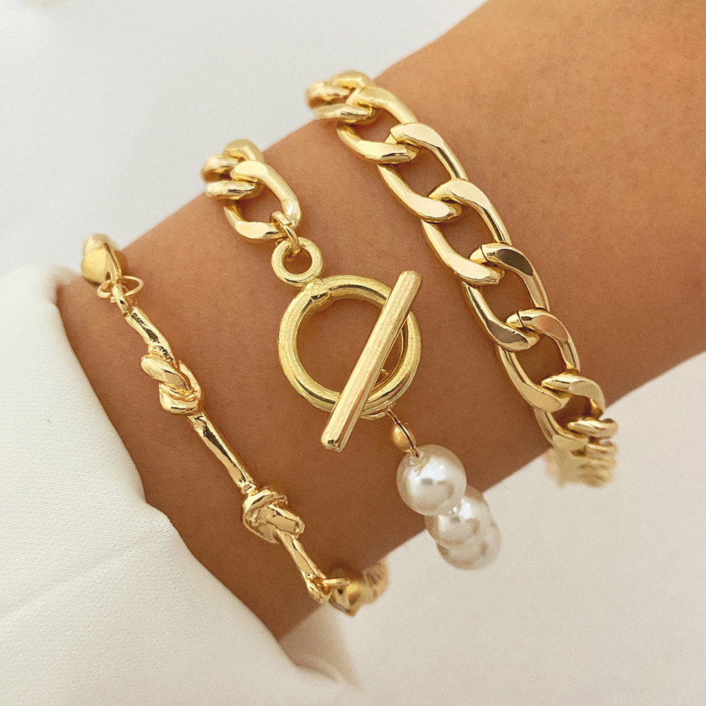 Bracelet en or 18K - Ensemble de bracelets pour filles en or