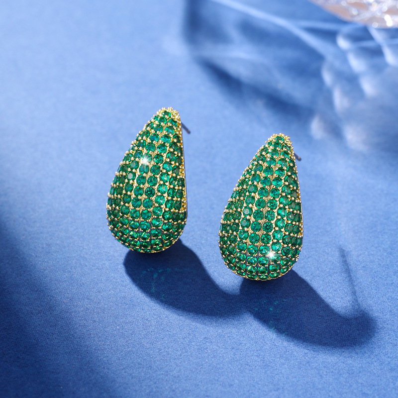 Boucles d'oreilles Diamant en Forme de Goutte - Boucle d'oreille Diamant Incrusté