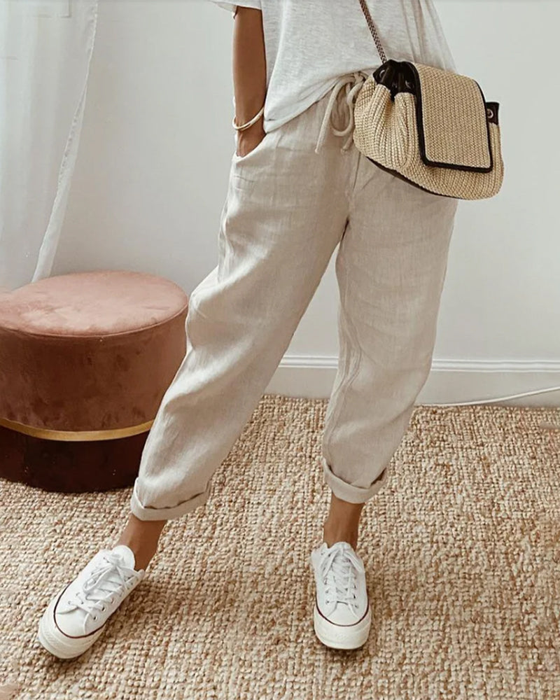 Colene - Pantalon en lin mode et décontracté