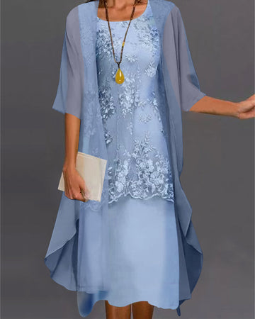 Chona - Robe en chiffon sophistiquée composée de deux pièces