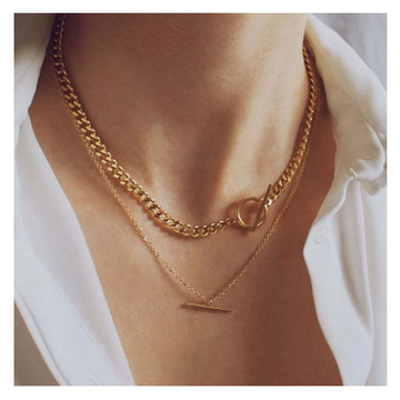 Chaîne double - Chaîne cubaine et de perles