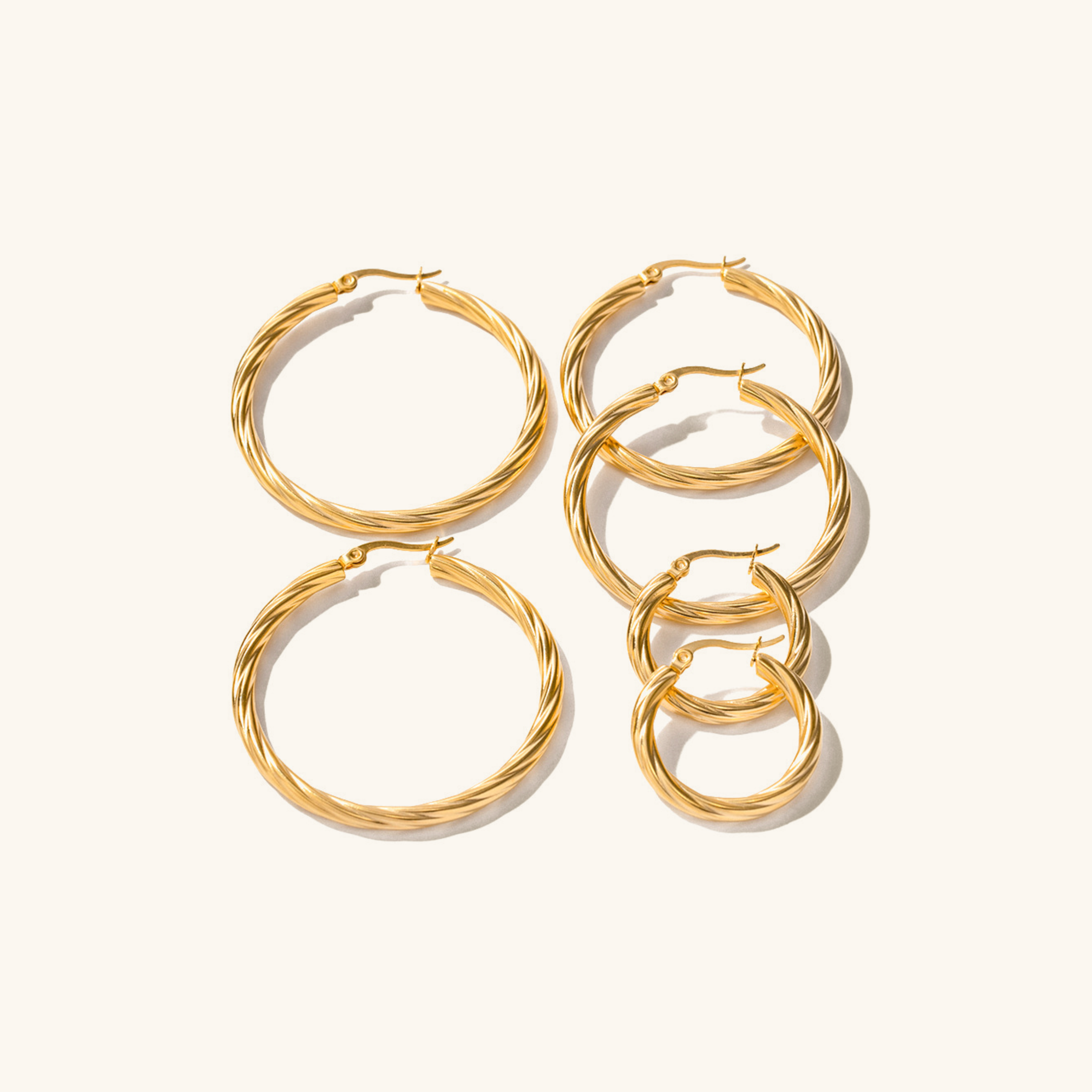 Zephy - Boucles d'oreilles créoles torsadées