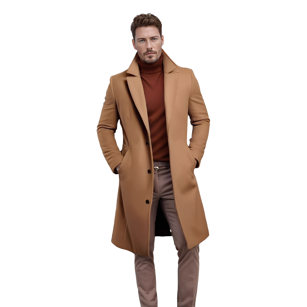 Evans - Classic mid-length wool coat for men