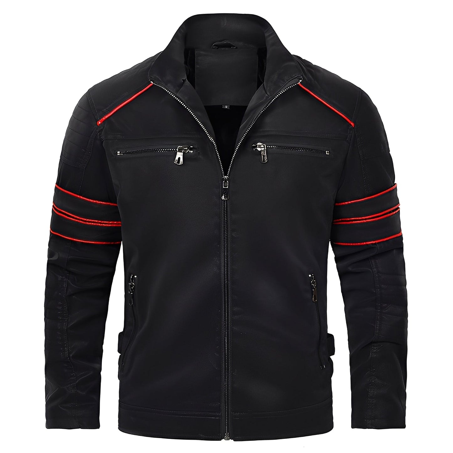 Jerold - Veste en cuir de moto stylée pour hommes