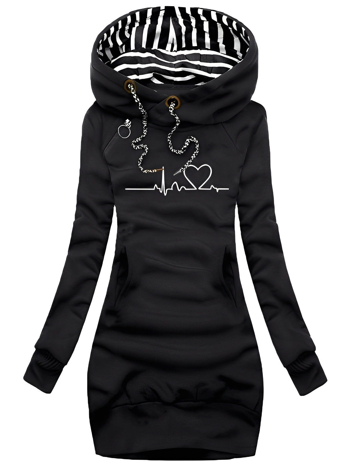 Roxanne - Robe pull imprimée décontractée avec capuche pour femmes