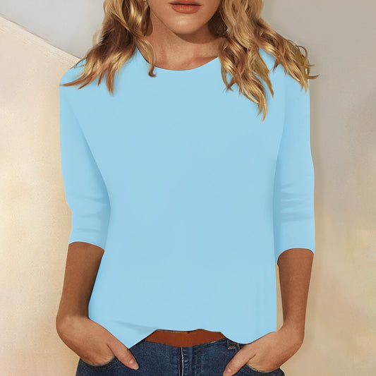 Katherina - T-shirt femme à manches longues avec col rond