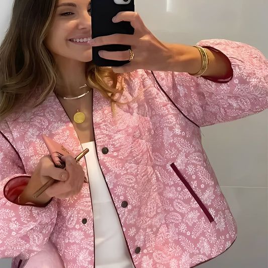 Katelyn - Veste décontractée patchwork matelassée pour femmes