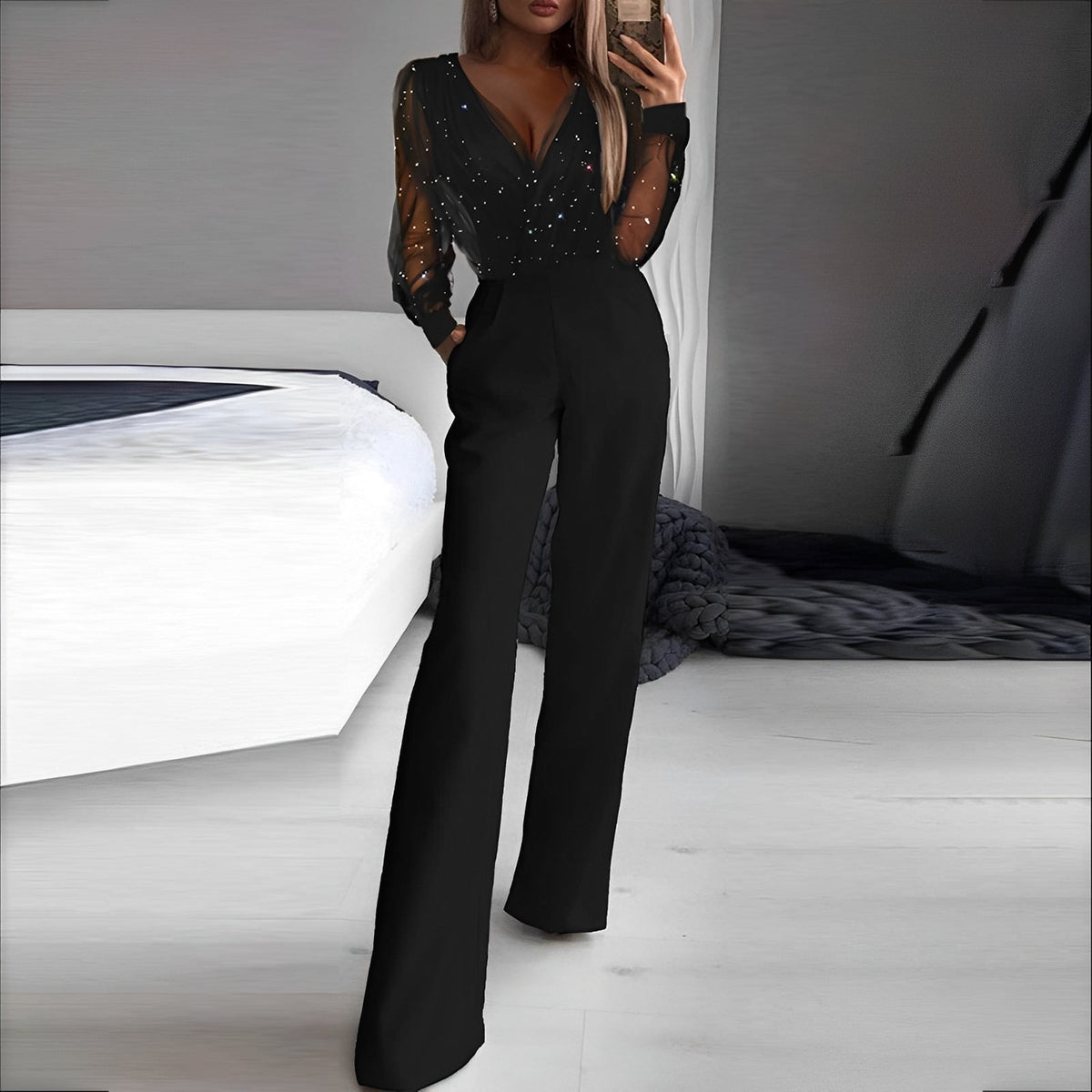 Alissa - Jumpsuit élégant avec décolleté en V pour femmes