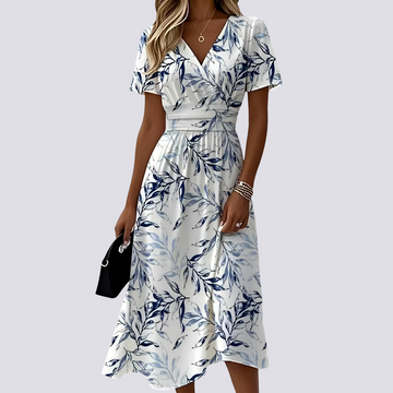 Peggy - Robe Midi à Manches Courtes