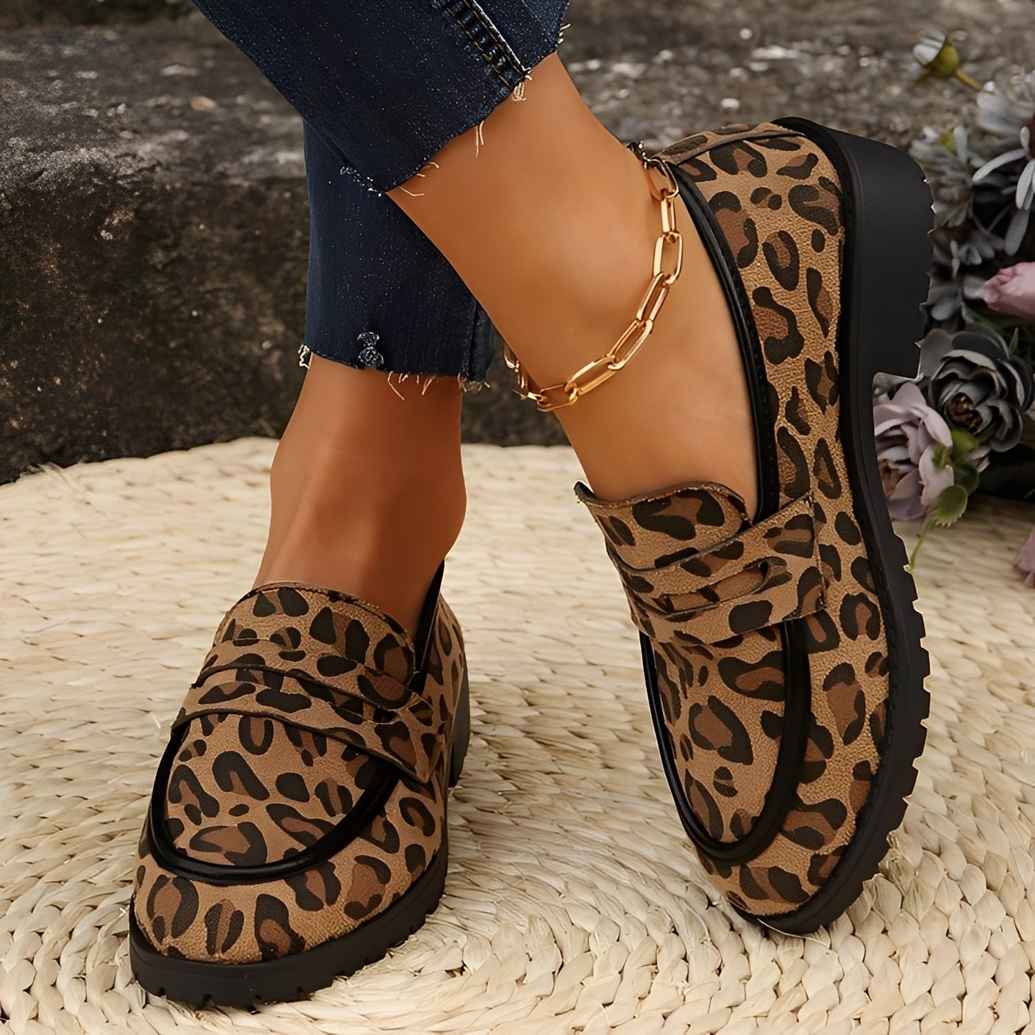 Camélia - Chaussures féminines élégantes avec motif léopard