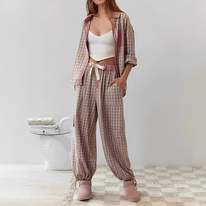 Elenora - Ensemble pyjama à deux pièces, confortable et relax pour femmes