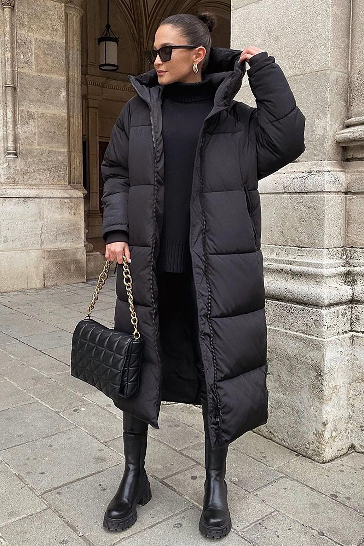 Khloe - Long manteau chaud et rembourré pour femmes