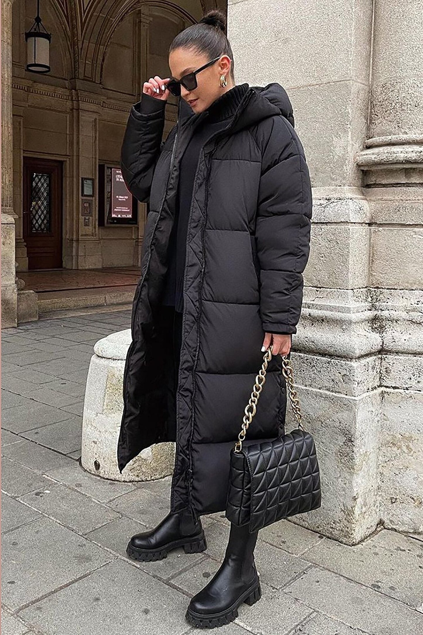 Khloe - Long manteau chaud et rembourré pour femmes
