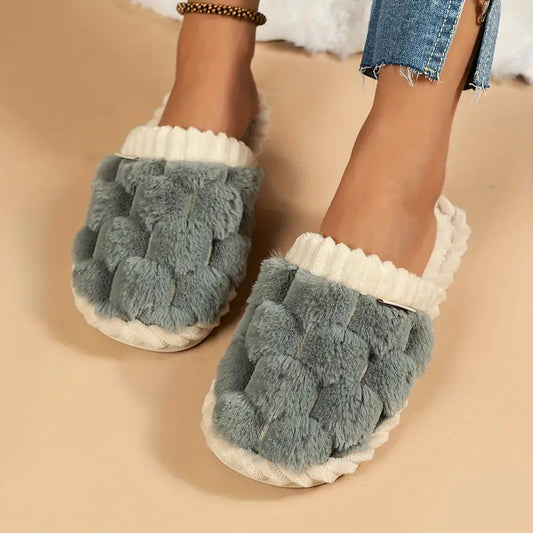 Hawa - Chaussons d'hiver en peluche avec bout fermé