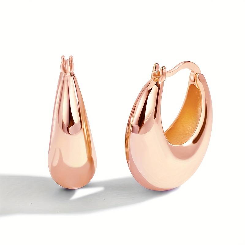 Boucles d'oreilles épaisses en or 18 carats - Boucles d'oreilles ouvertes épaisses