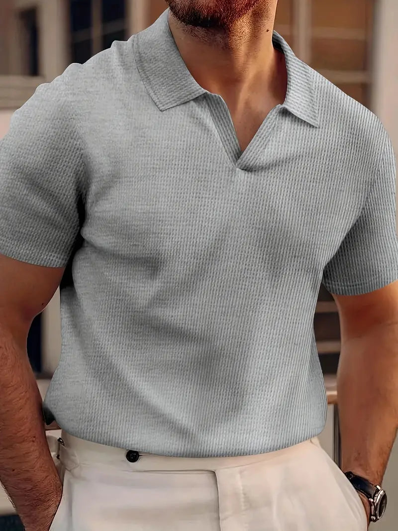 Carl - Polo homme style waffle intemporel