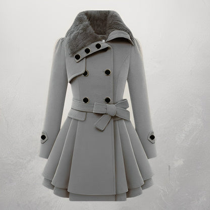 Berenice - Manteau slim croisé en laine