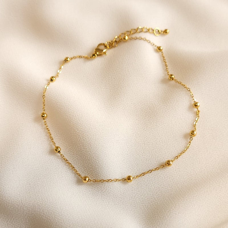Mini bracelet de cheville en forme de cœur - Bracelet d'amour à double couche