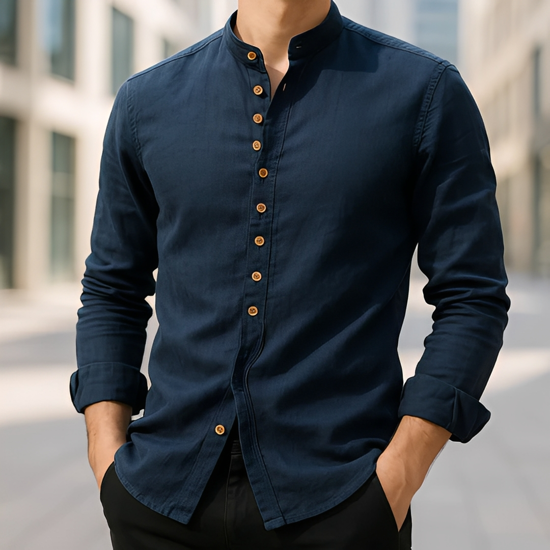 Aick - Chemise d'été moderne pour homme à manches longues