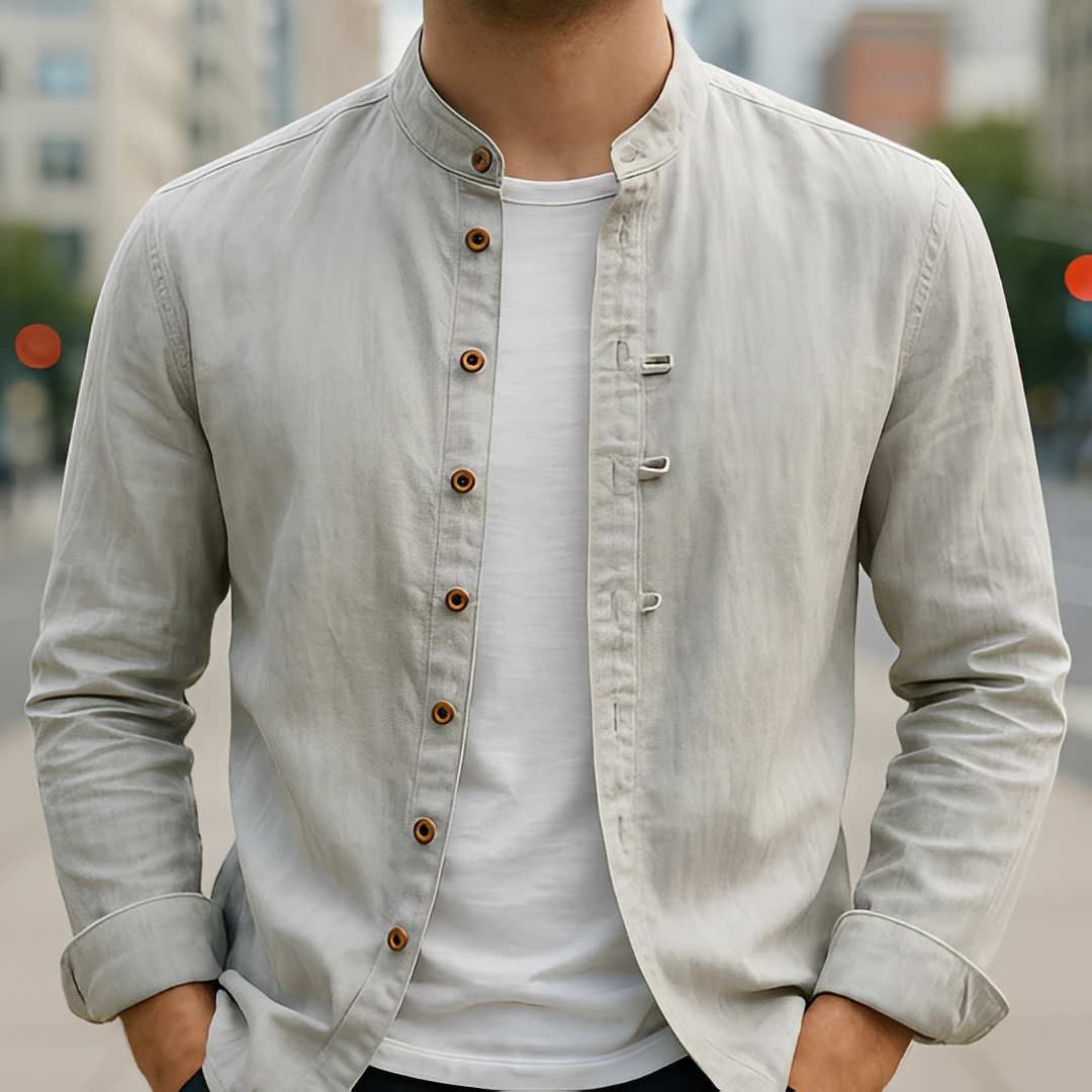 Aick - Chemise d'été moderne pour homme à manches longues