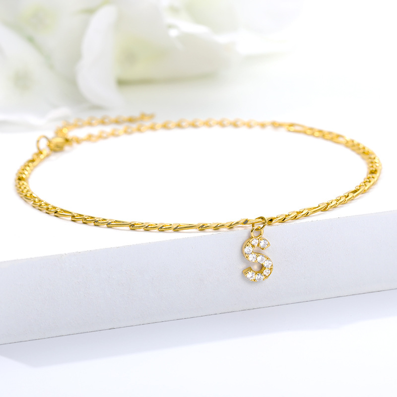 Cheville avec Initiale - Bracelet de cheville avec votre initiale