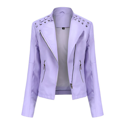 Inès - Refined leather jacket for women