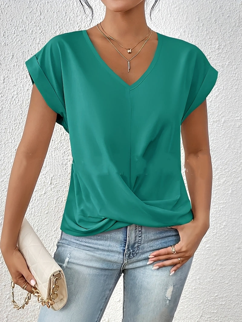 Lucie – T-shirt à col en V pour femmes – pour tous les jours
