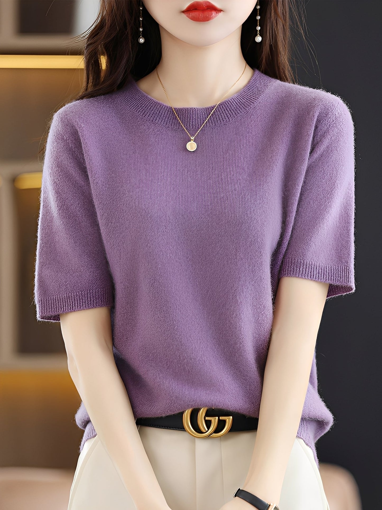 Blandine - Short-sleeved sweater for women