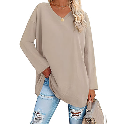 Laëtitia - Loose and elegant long-sleeved blouse for women