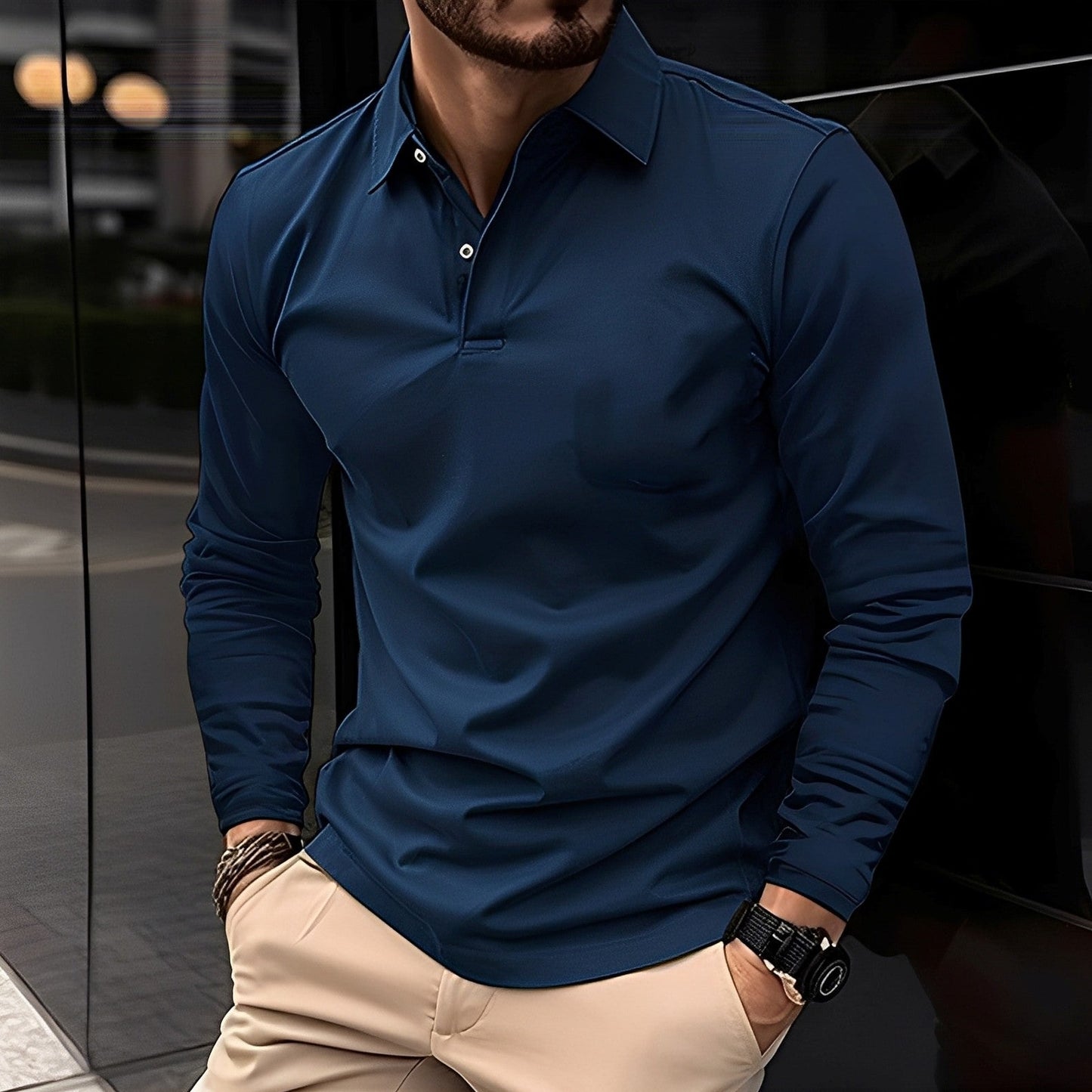 Deacon - Polo à manches longues pour homme