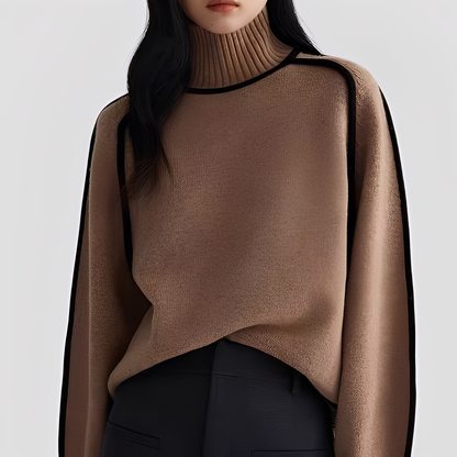 Azalea - Women's sweater with wide and elegant turtleneck collar