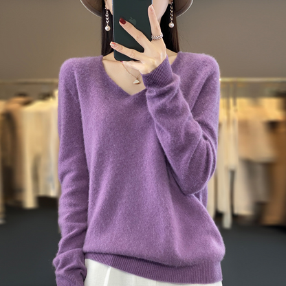 Eliana - Pull chaud à col en V et coupe ample