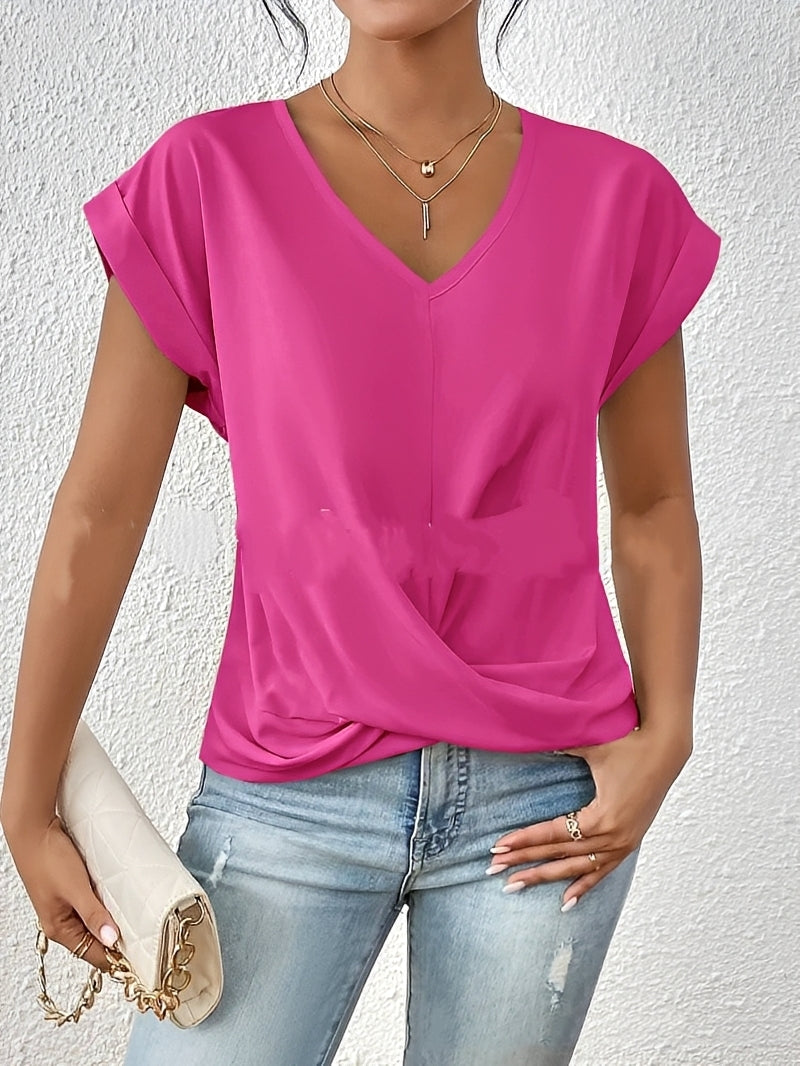 Lucie – T-shirt à col en V pour femmes – pour tous les jours