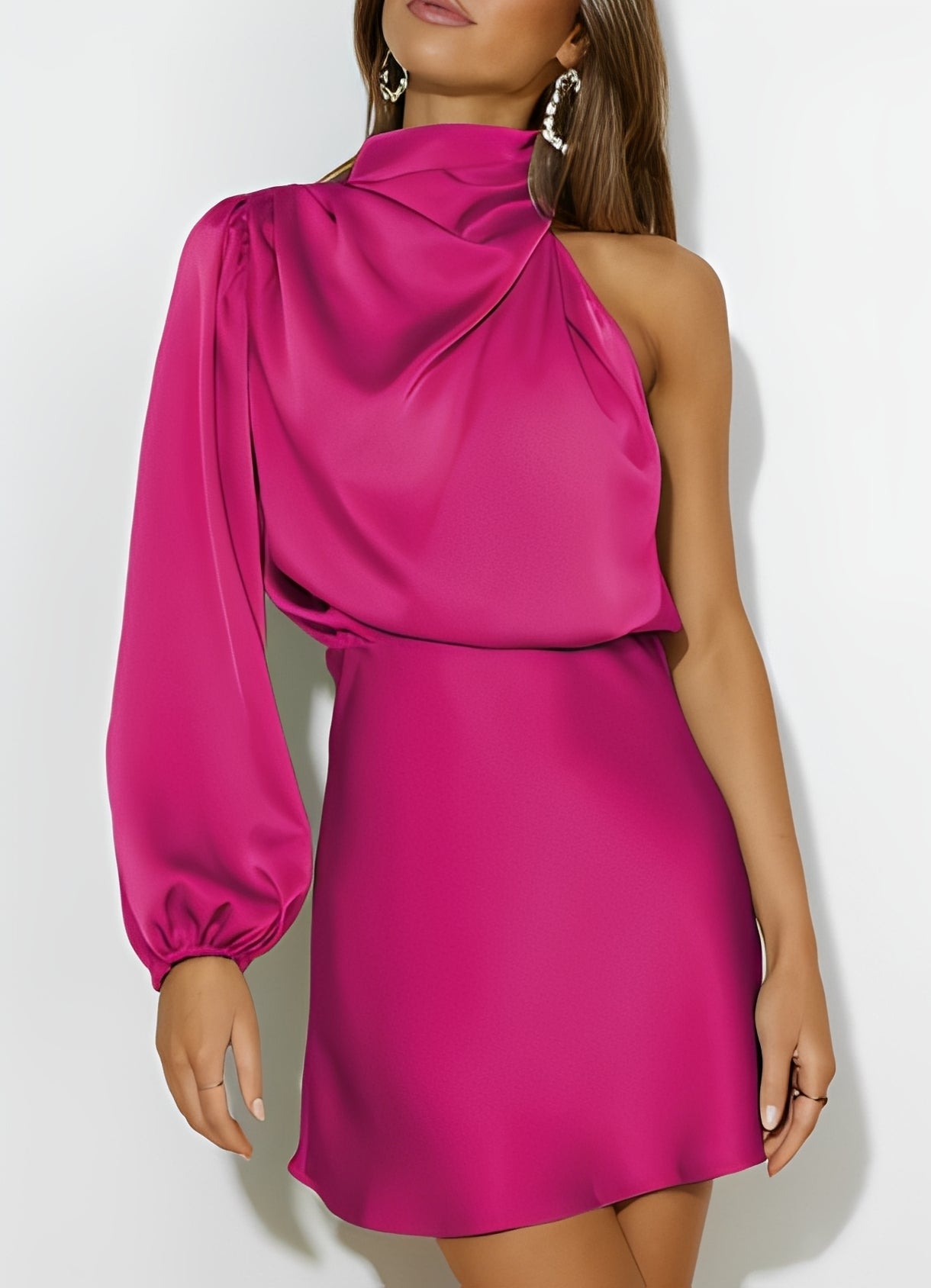 Sammy - Robe formelle à une épaule à manches longues