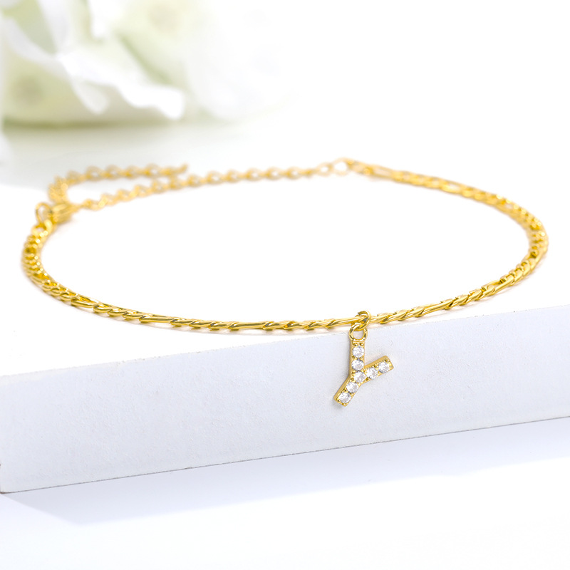 Cheville avec Initiale - Bracelet de cheville avec votre initiale