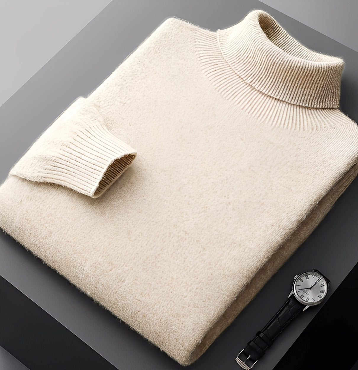 Osborn - Pull à col roulé simple pour hommes