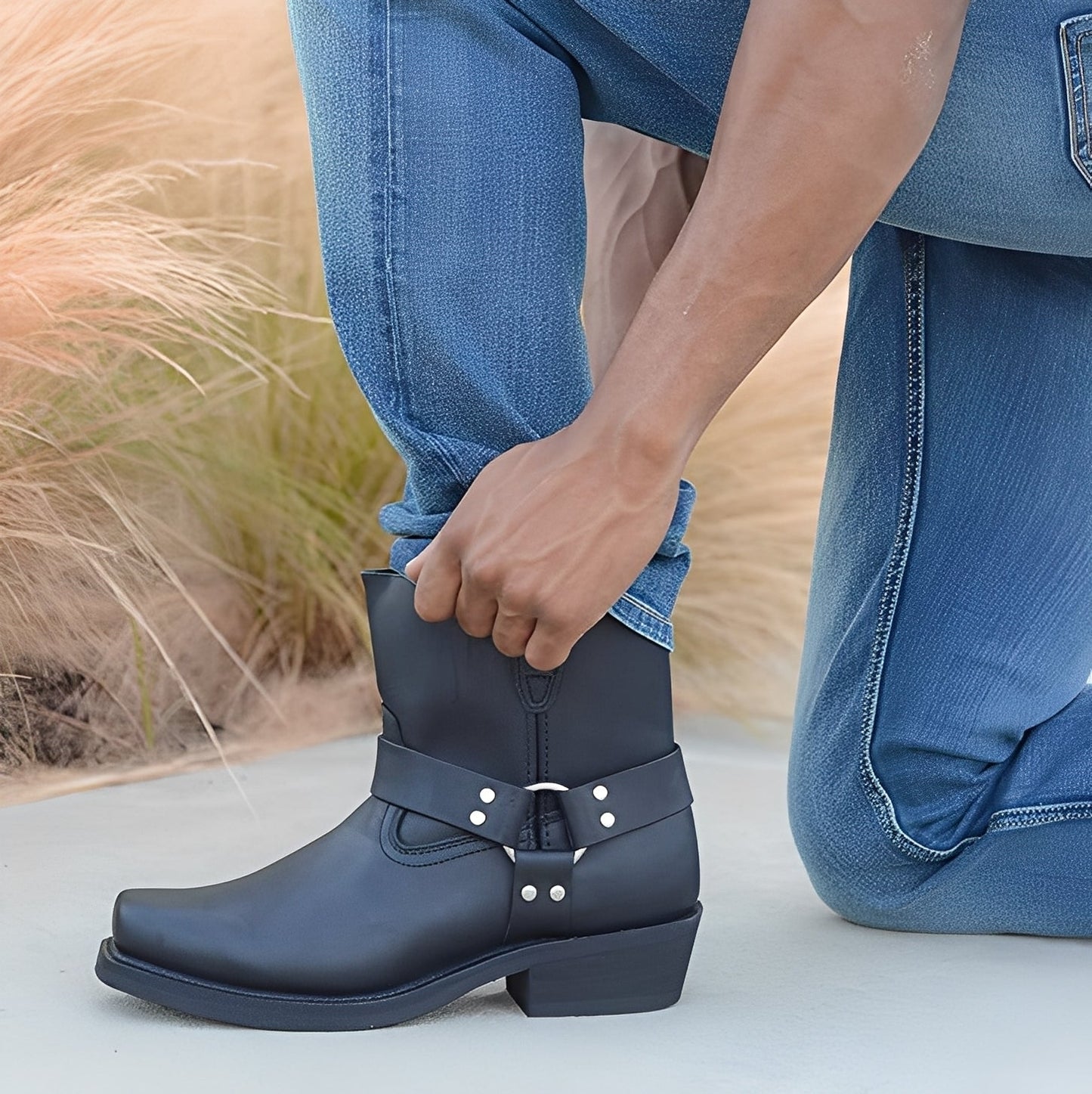 Elsdon - Bottes en cuir courtes classiques pour hommes