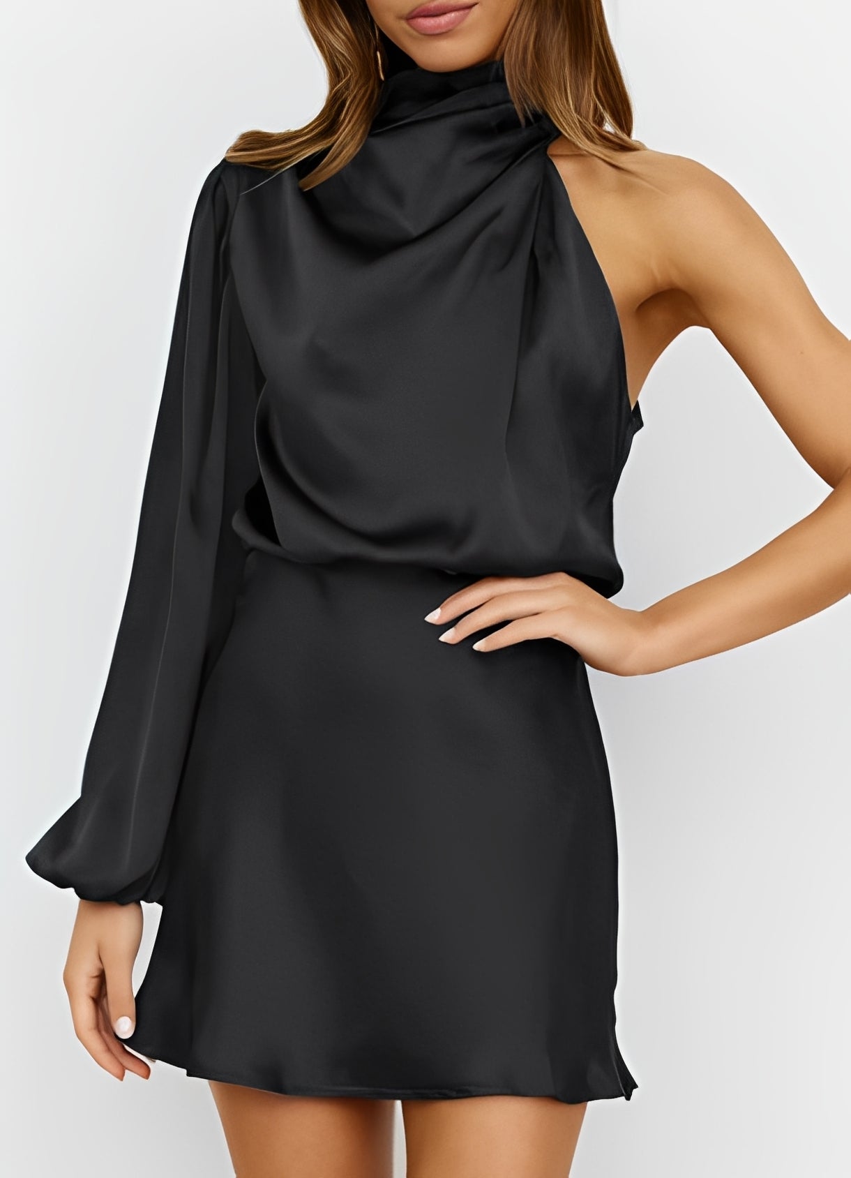 Sammy - Robe formelle à une épaule à manches longues