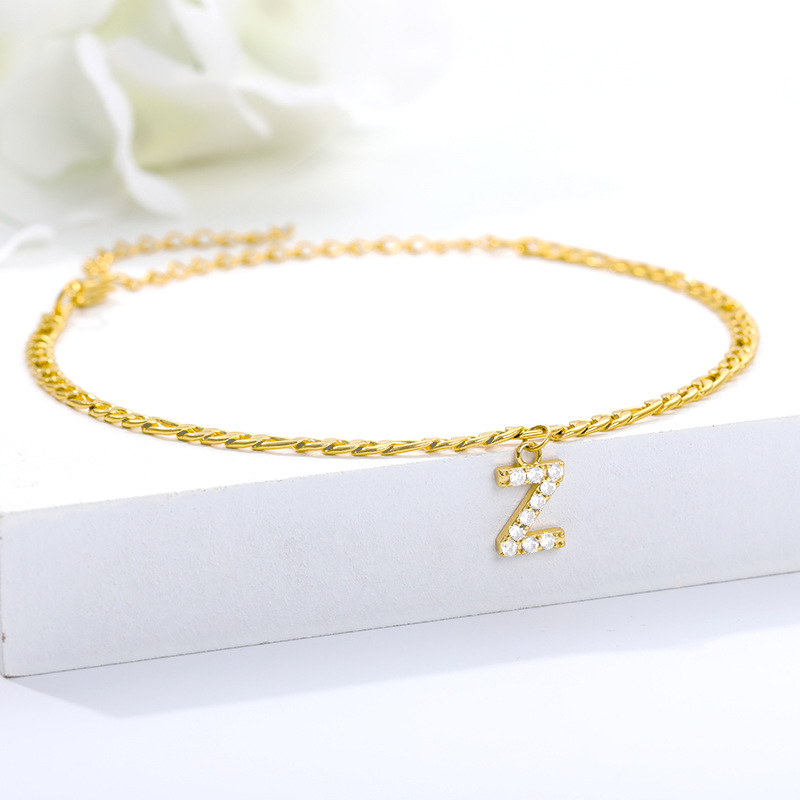 Cheville avec Initiale - Bracelet de cheville avec votre initiale