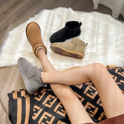 Alva - Bottines d'hiver en cuir véritable mat